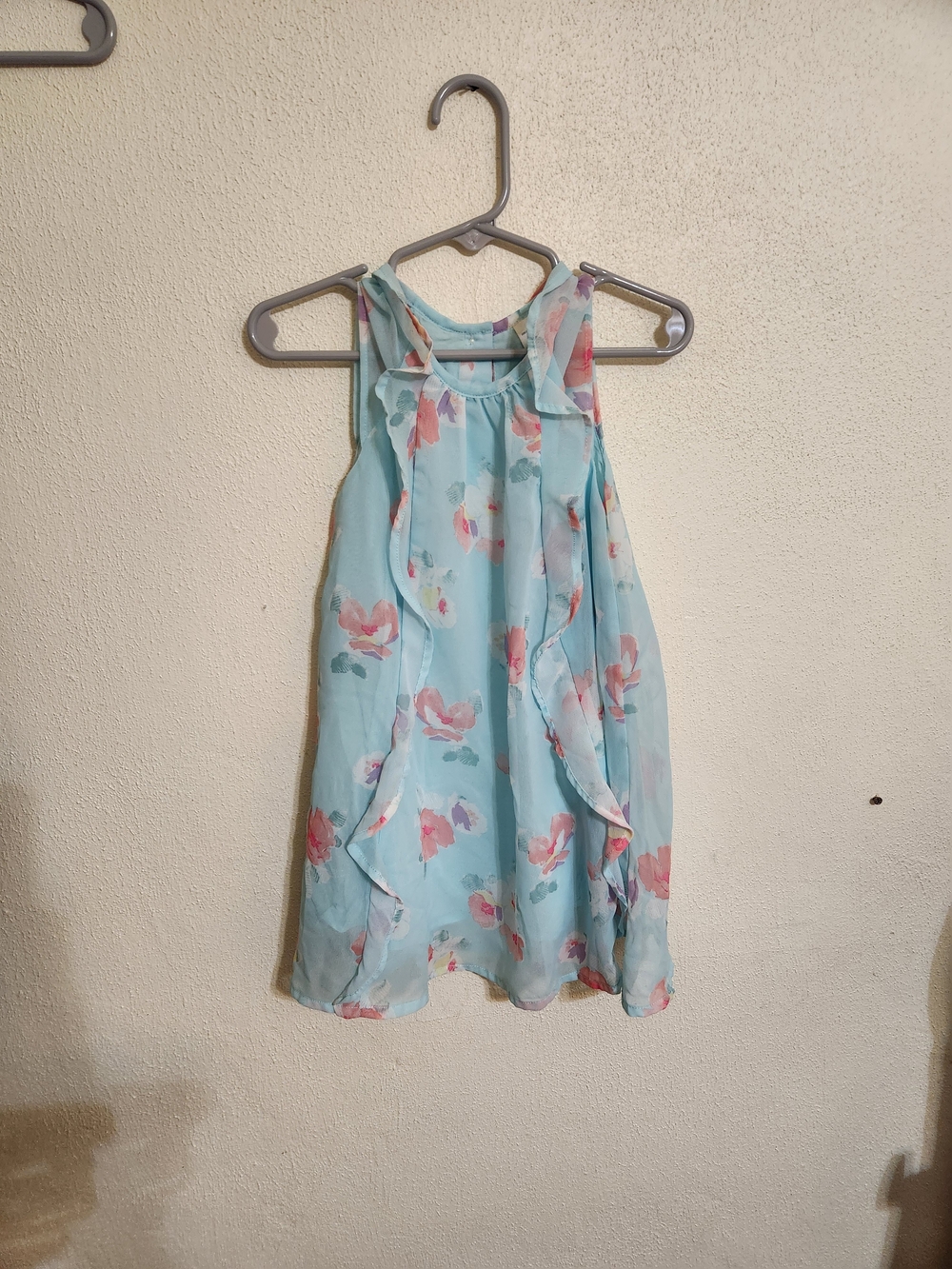 OshKosh B'gosh Light Blue Floral Ruffle Dress
